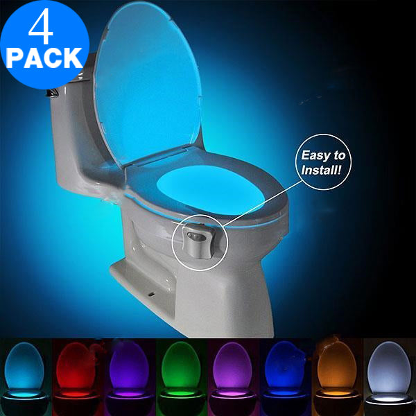 4 Pack 8 Colors Motion Activated Sensor Toilet Nightlight