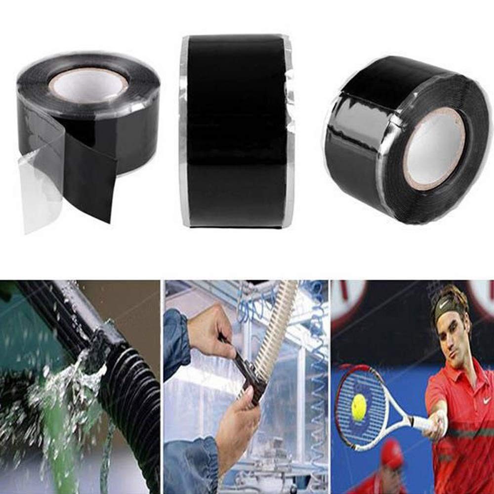 4 Pack 2.5cm*3m Waterproof High Pressure Rubber Self-Fluxing Silicone Repair Tape