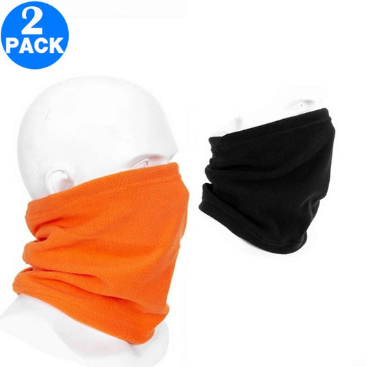 2 X Unisex Multifunctional Neck Warmers Black and Orange