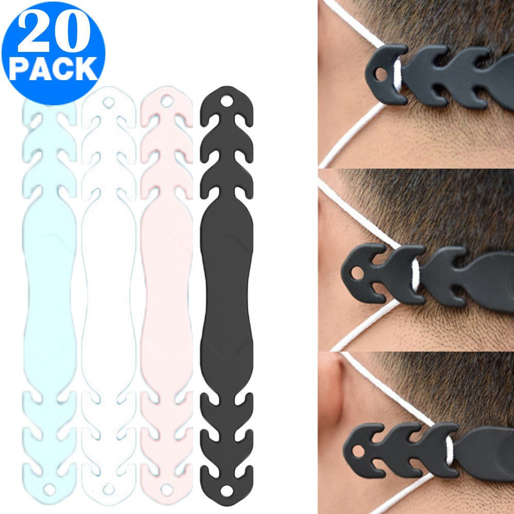 20 X Adjustable Prevent Earache Ear Cord Extension Hooks for Face Cover