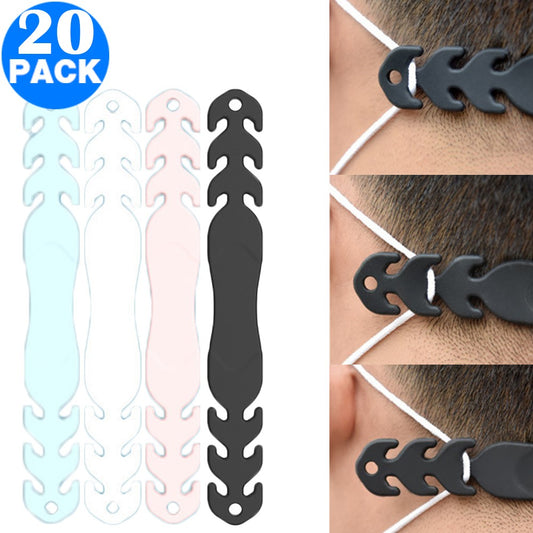 20 X Adjustable Prevent Earache Ear Cord Extension Hooks for Face Cover