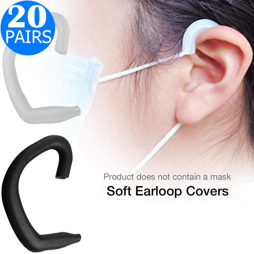 20 Pairs of Painless Earloop Ear Hooks for Face Cover Same Colour