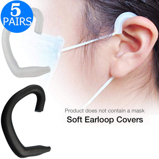 5 Pairs of Painless Earloop Ear Hooks for Face Cover Same Colour