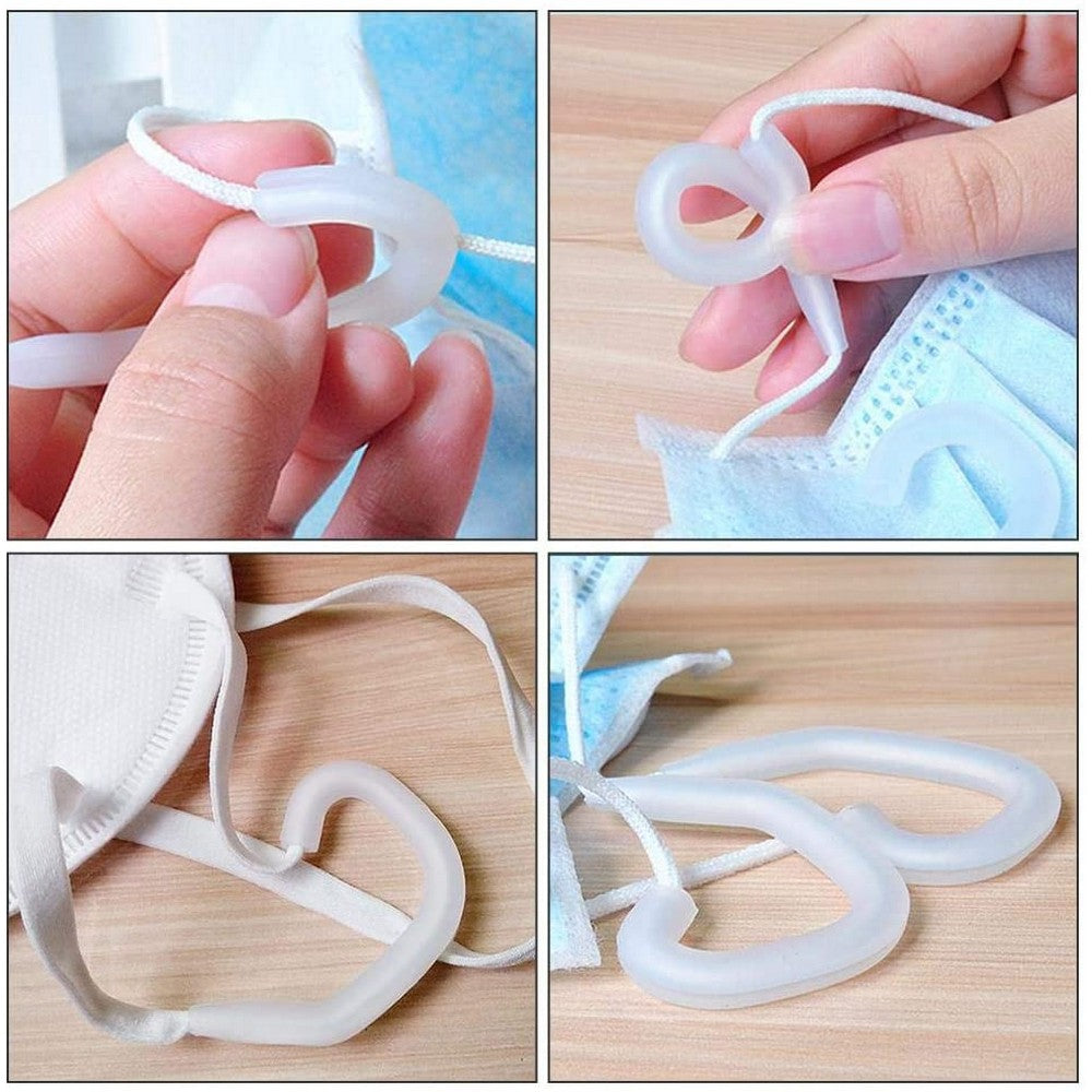 10 Pairs of Painless Earloop Ear Hooks for Face Cover Same Colour