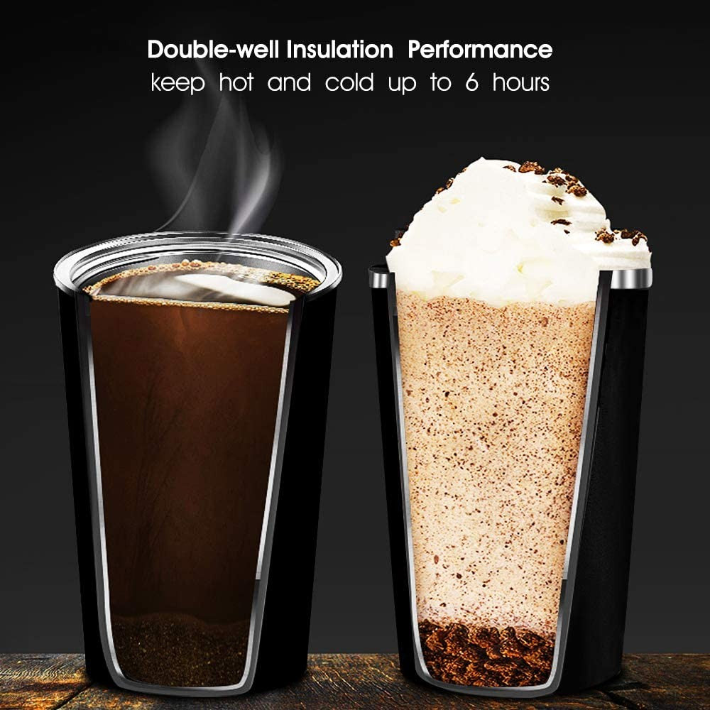 380ML Stainless Steel Insulated Coffee Cup Travel Mug with Leakproof Lid