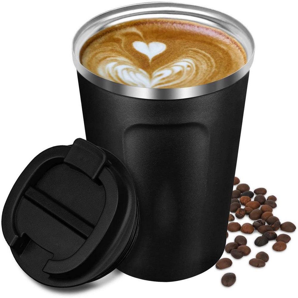 380ML Stainless Steel Insulated Coffee Cup Travel Mug with Leakproof Lid