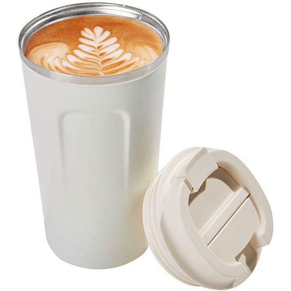 380ML Stainless Steel Insulated Coffee Cup Travel Mug with Leakproof Lid