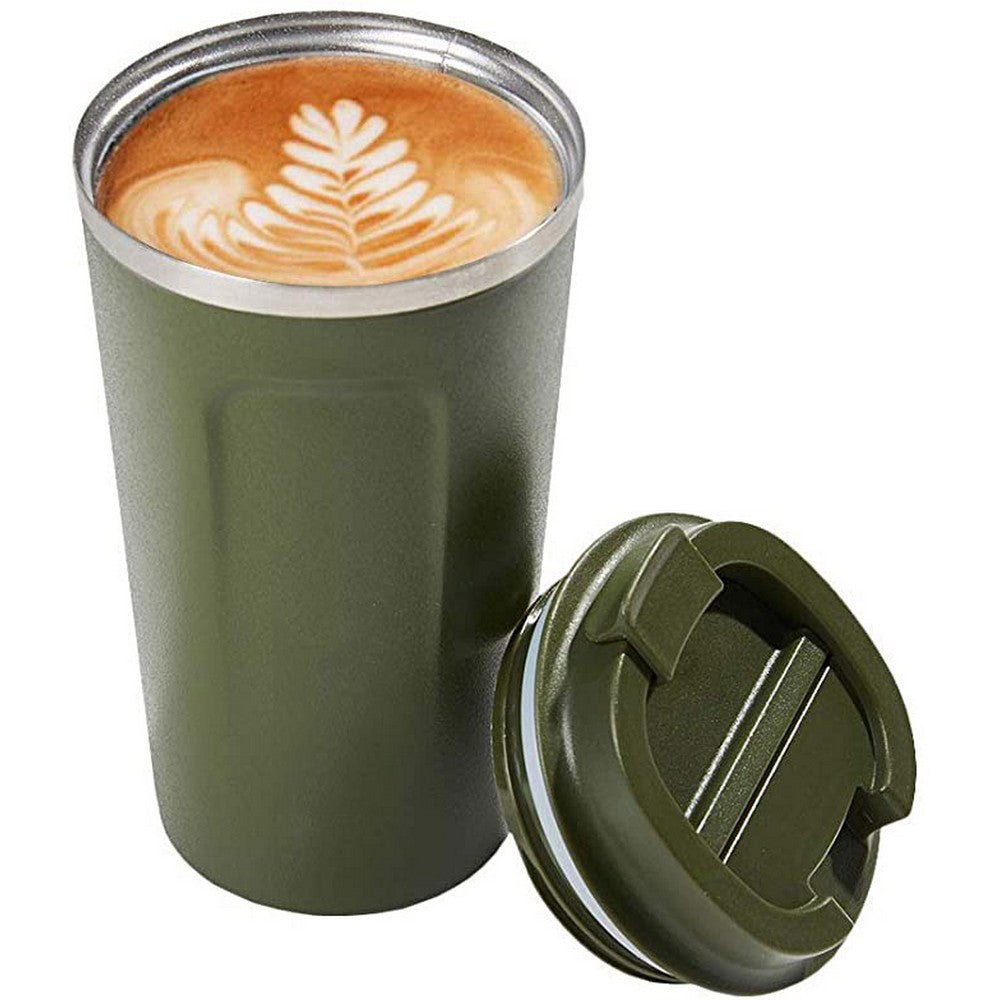 380ML Stainless Steel Insulated Coffee Cup Travel Mug with Leakproof Lid
