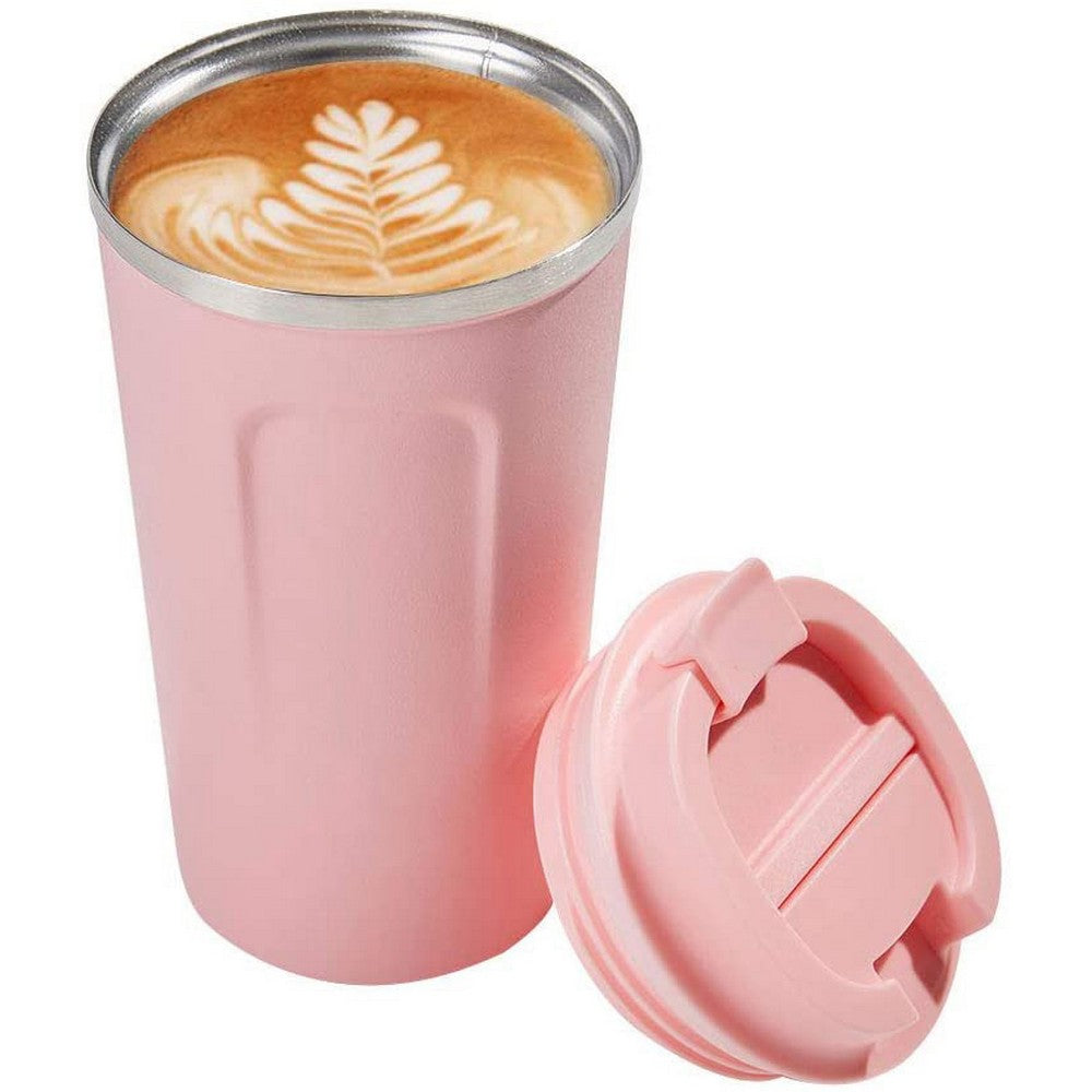 380ML Stainless Steel Insulated Coffee Cup Travel Mug with Leakproof Lid