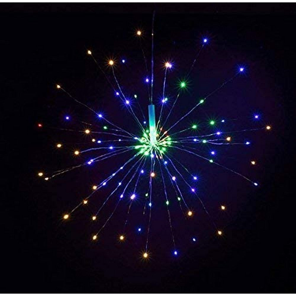 Waterproof 40 Branches 200LED Solar Power Hanging Starburst Lights LED Fireworks Lamp Multicolor