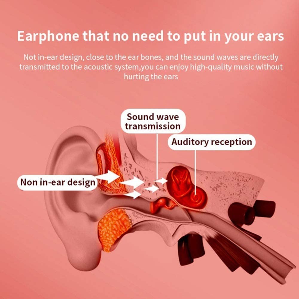 Bone Conducting Headphones K08 Bluetooth Wireless Headphones Wireless Earbuds Red