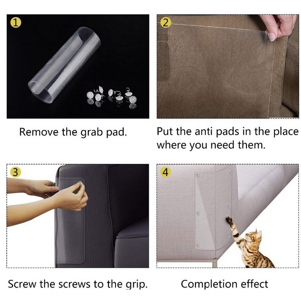 4 Pcs Cat Scratch Protectors Sofa Couch Furniture Protectors