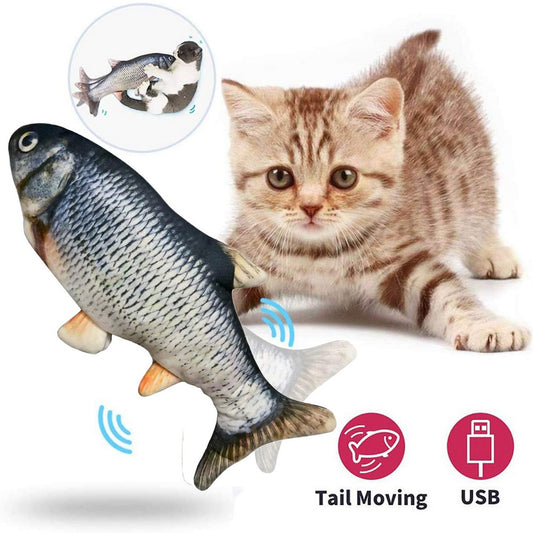 USB Rechargeable Realistic Moving Fish Toy for Cat Style 3
