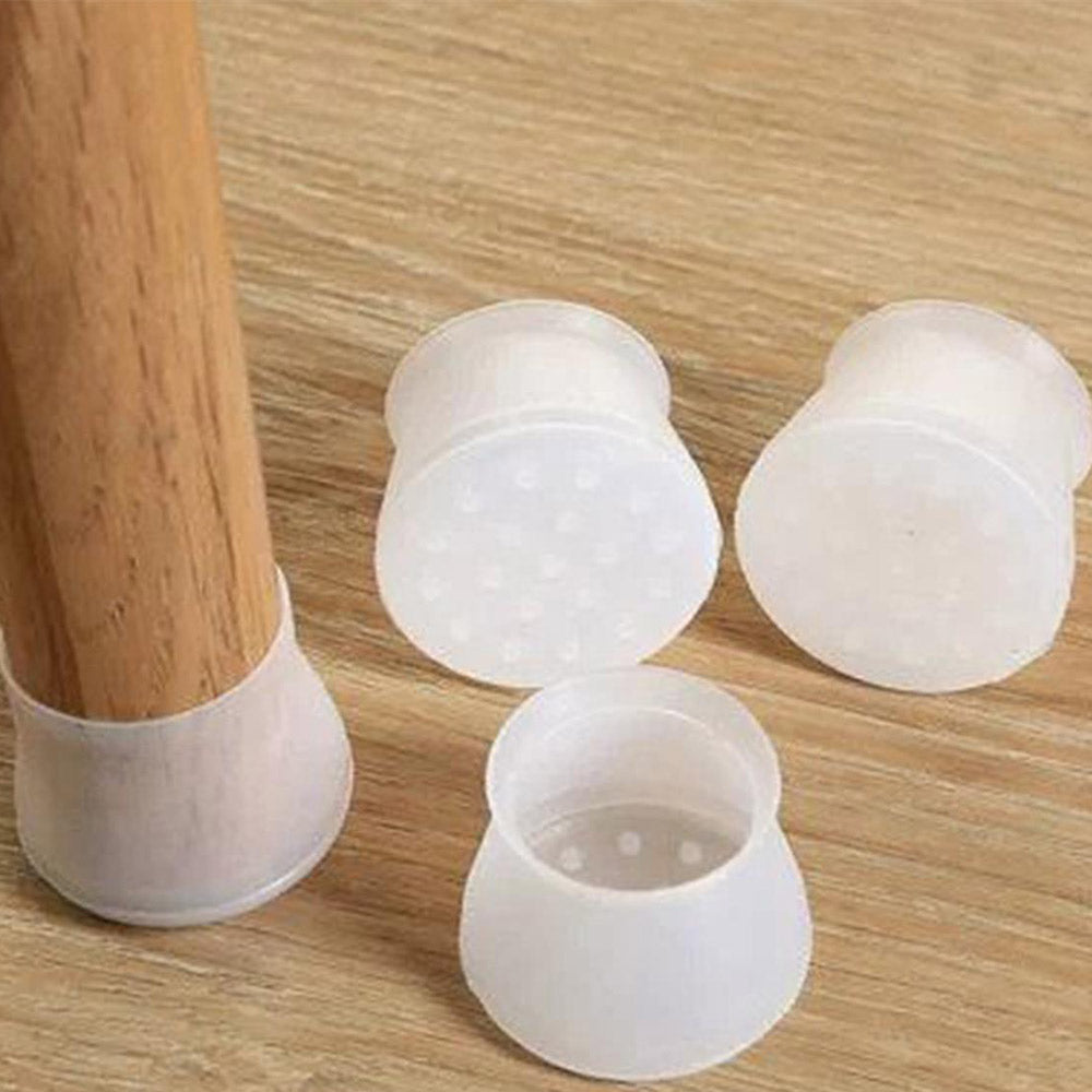 12X Home Decor Furniture Silicon Protection Cover Table Legs Protection Lids-Transparent