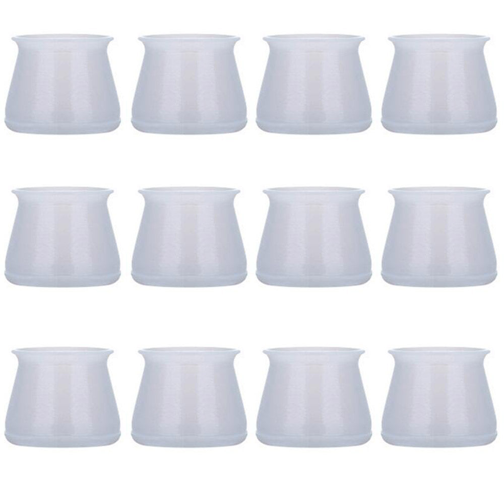 12X Home Decor Furniture Silicon Protection Cover Table Legs Protection Lids-Grey