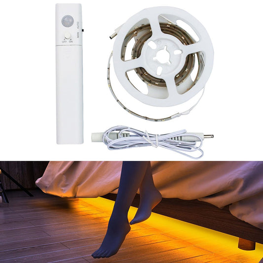 3M 60LED Adhesive LED Closet Under Cabinet Bed Stairs Lighting Motion Sensor Night Strip Light Wardrobe Lamp