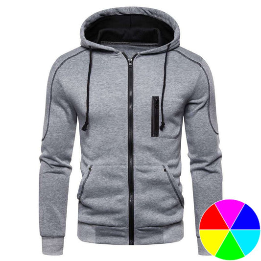 Mens Casual Zip Up Hood Jacket