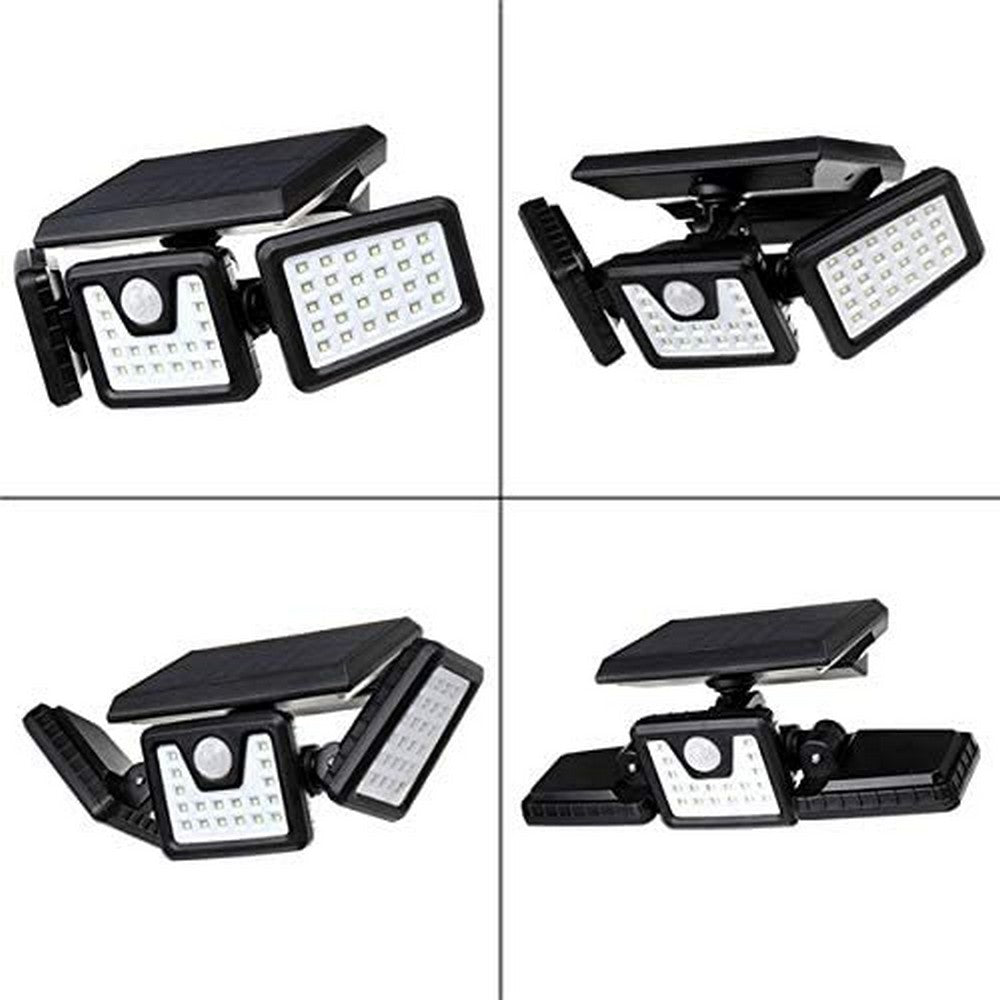 74LED IP65 Waterproof 3 Heads Spotlights Motion Sensor Solar Powered Lights