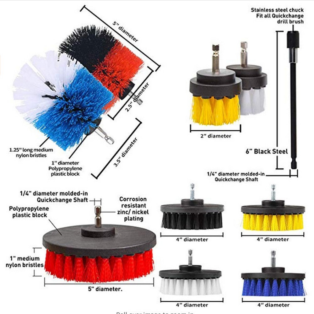 31 Pieces Drill Brush Attachments Set Cleaning Sponge Scrub Pads