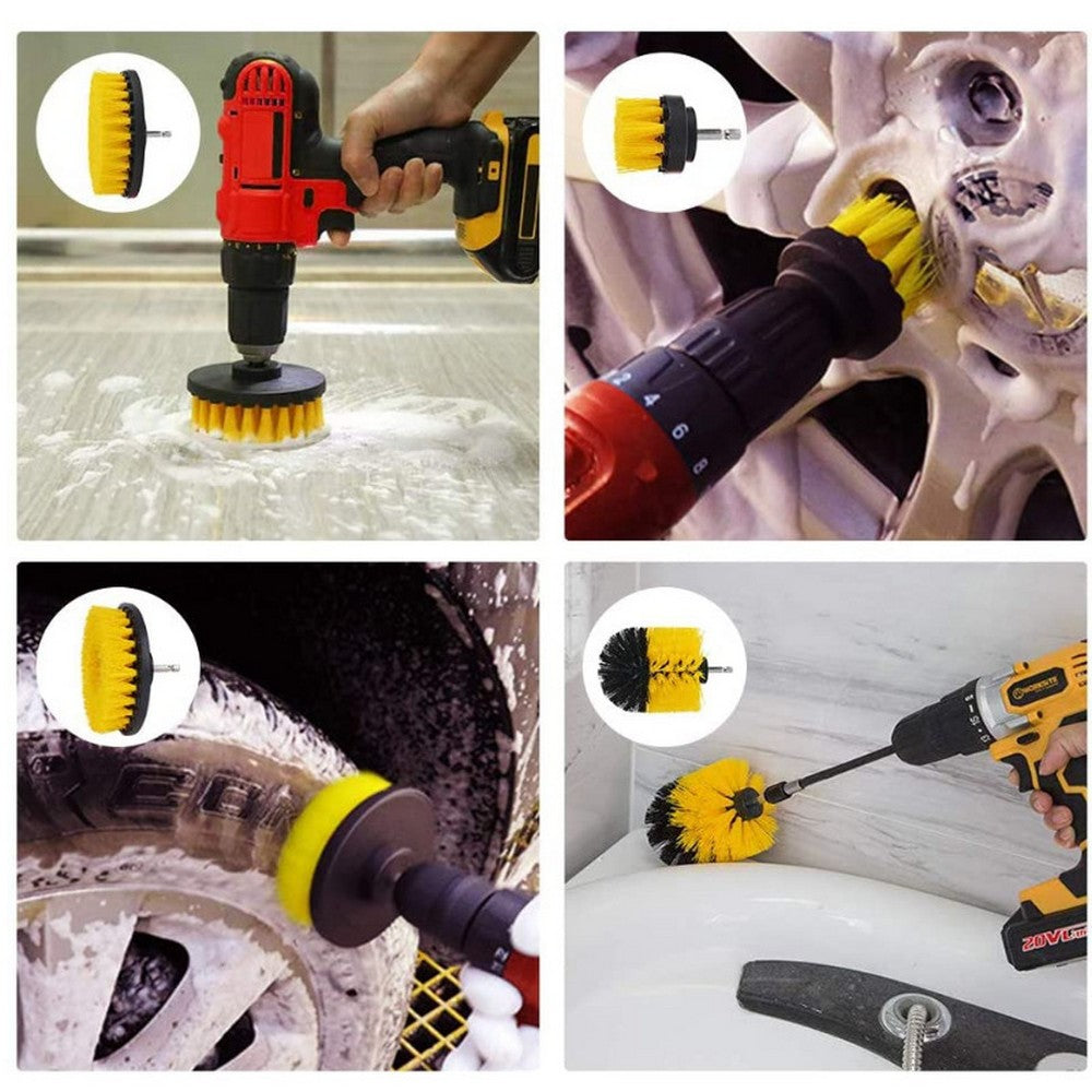 31 Pieces Drill Brush Attachments Set Cleaning Sponge Scrub Pads