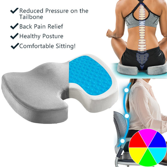 Gel Memory Foam Seat Cushion Back Pillow Seat Pad for Office Chair Car Seat