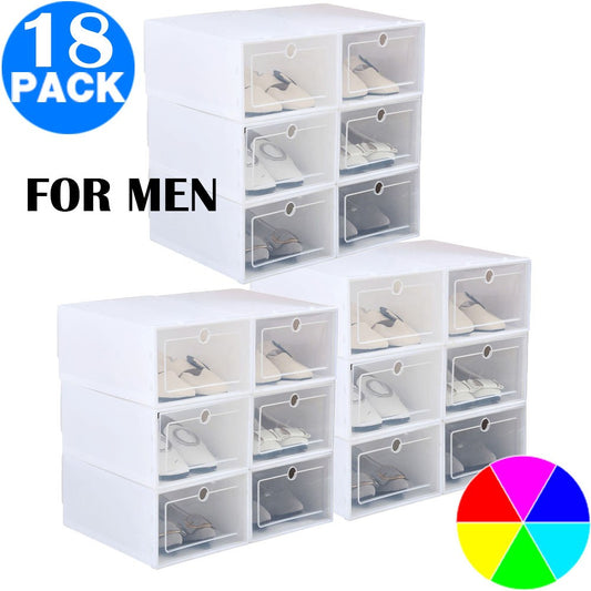 18 X Men Foldable Shoes Storage Boxes Clear Stackable Sneakers Organizers Style 1