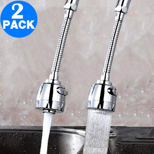 2 X 2 Modes Adjustment Kitchen Sink 360 Flexible Extension Hose Faucet Sprayers Attachment Water Saving Long Nozzles