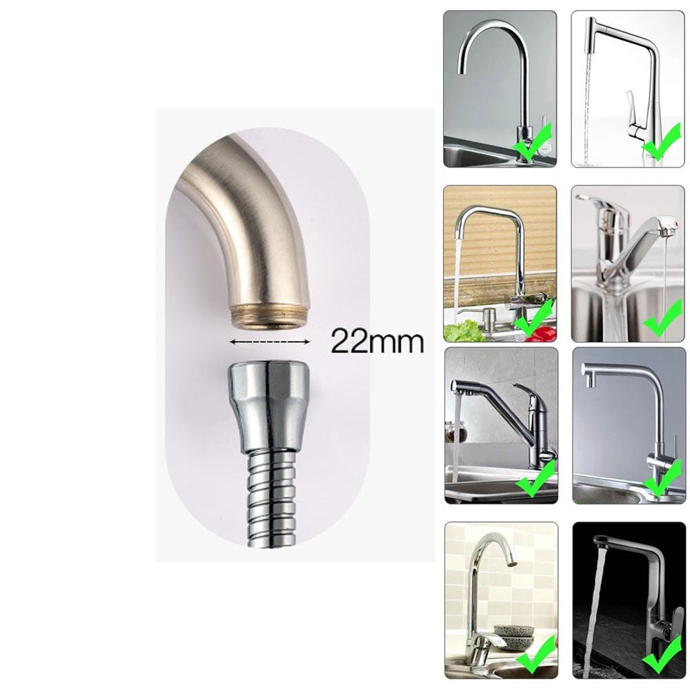 2 X 3 Modes Adjustment Kitchen Sink 360 Flexible Extension Hose Faucet Sprayers Attachment Water Saving Long Nozzles