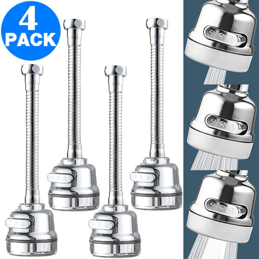 4 X 3 Modes Adjustment Kitchen Sink 360 Flexible Extension Hose Faucet Sprayers Attachment Water Saving Long Nozzles