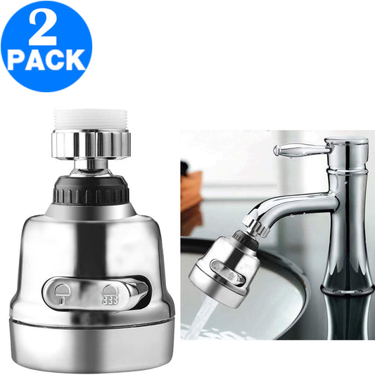 2 X 2 Modes Kitchen Sink 360 Flexible Extension Hose Faucet Sprayers Attachment Water Saving Short Nozzles