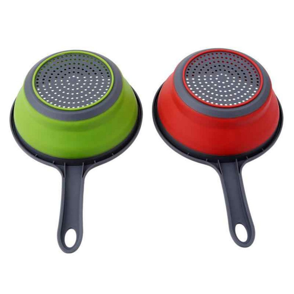 Round Kitchen Collapsible Colanders and Strainers with Handles