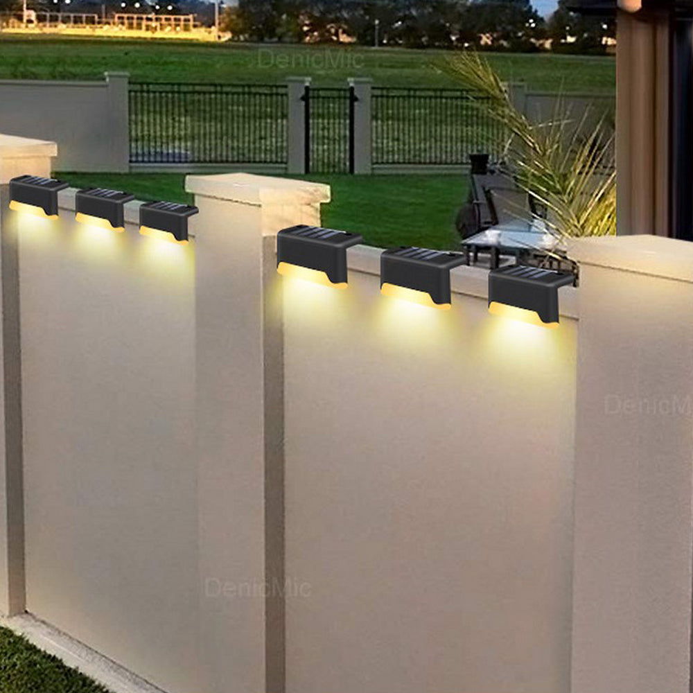 16PCS Black Solar Powered Deck Lights Warm White Lamps Set