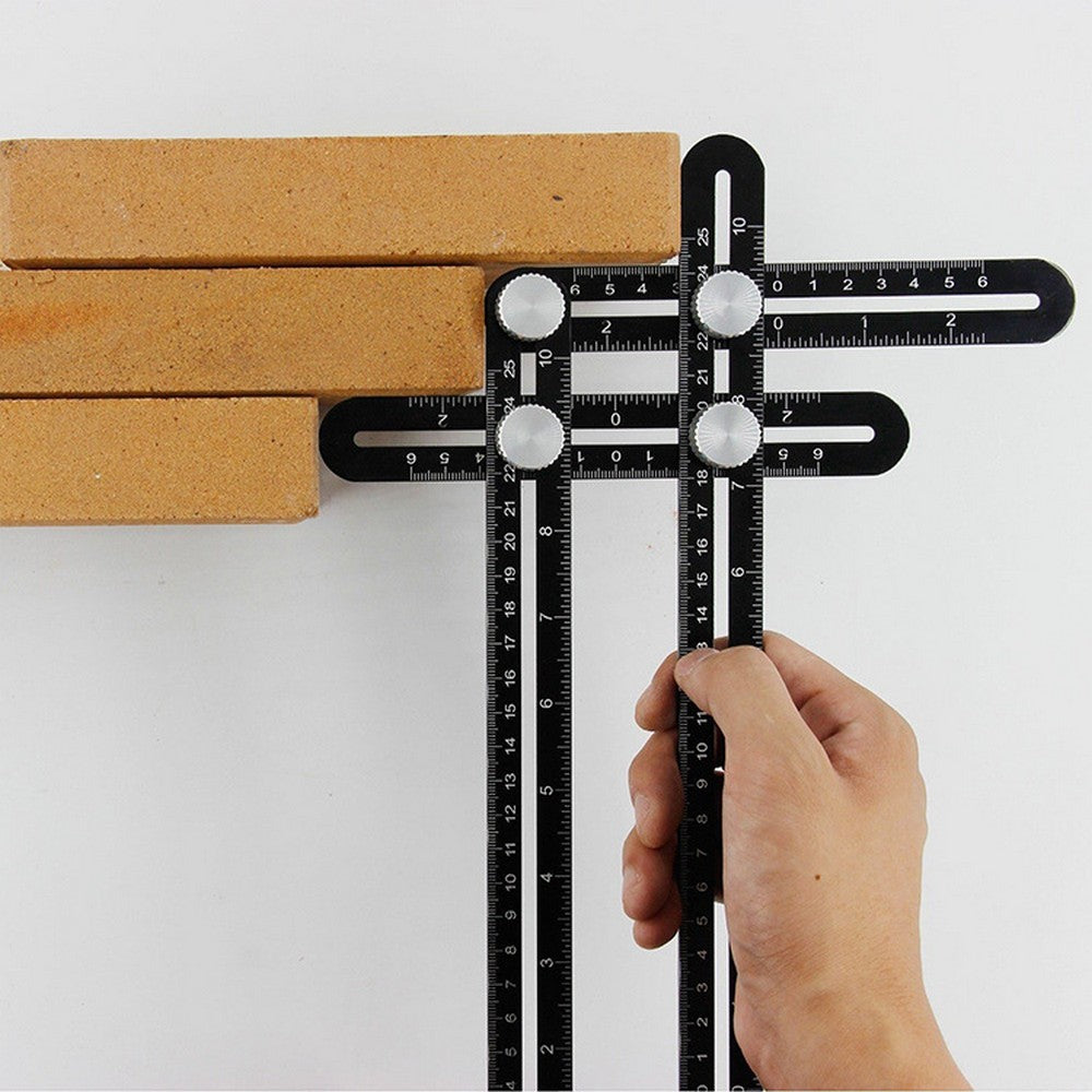 Universal Multi Angle Measuring Ruler Angularizer Template Tool Floor Tile Hole Locator Glass Puncher