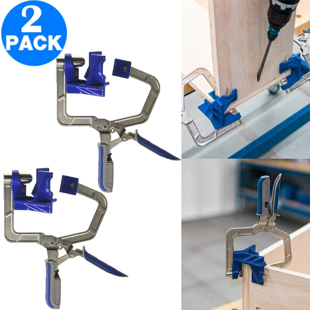 2 Pack 90 Degrees Auto Adjustable Corner Clamps DIY Woodworking Tools Right Angle Clamps
