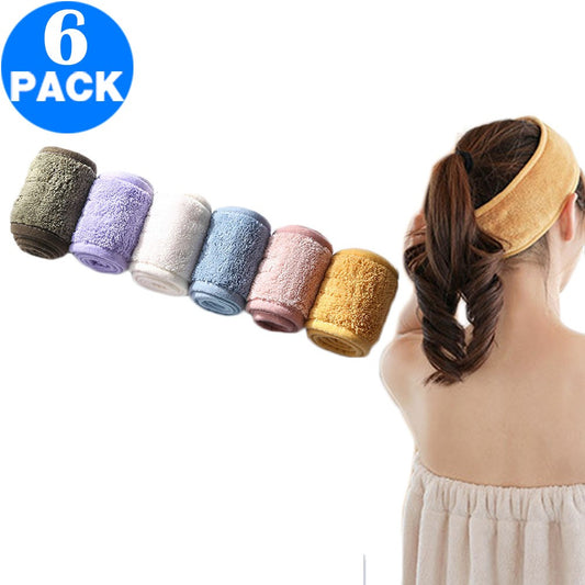 6 X Spa Hair Wrap Macron Colour Velvet Non Slip Washable Sweat Headbands for Makeup Face Washing Facial Treatment Sport