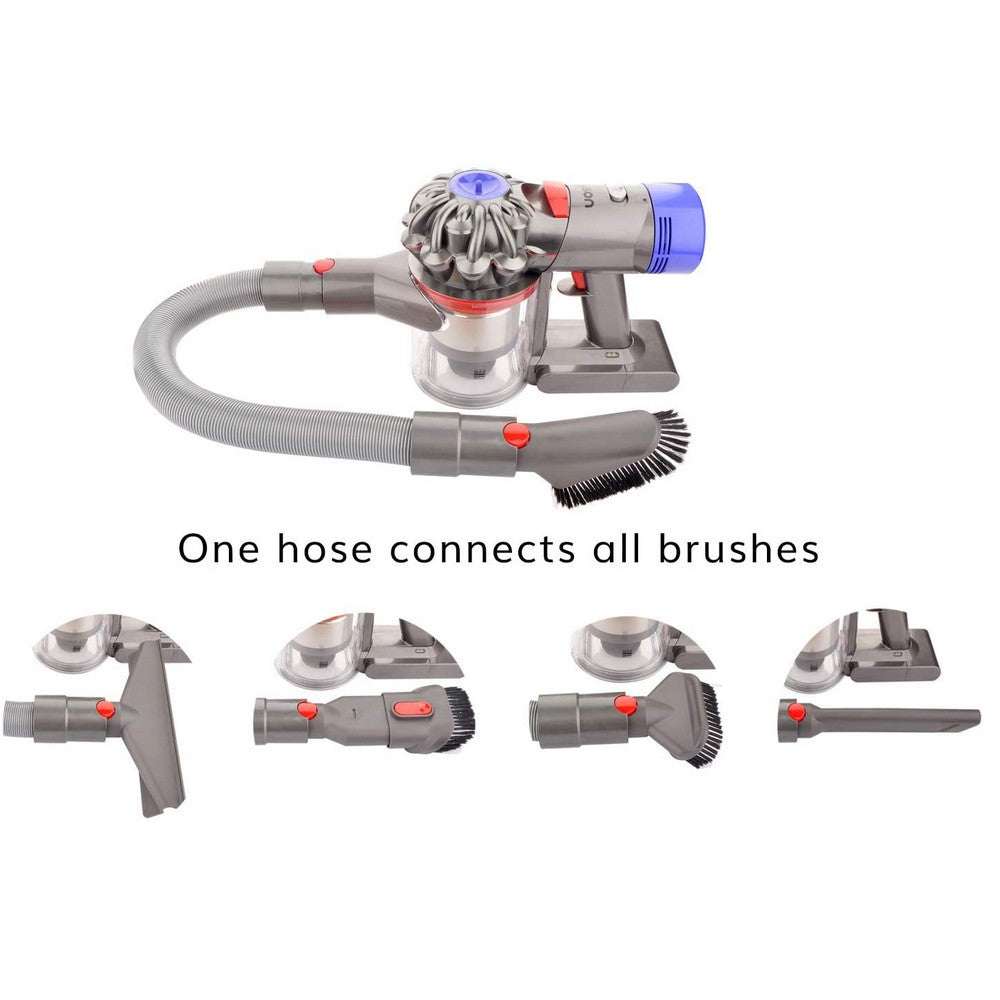 6PCS Non-Branded Attachment Flexible Hose Kit Brush Accessories Set Compatible with Dyson V8 V7 V10 V11 Cordless Vacuum Cleaner