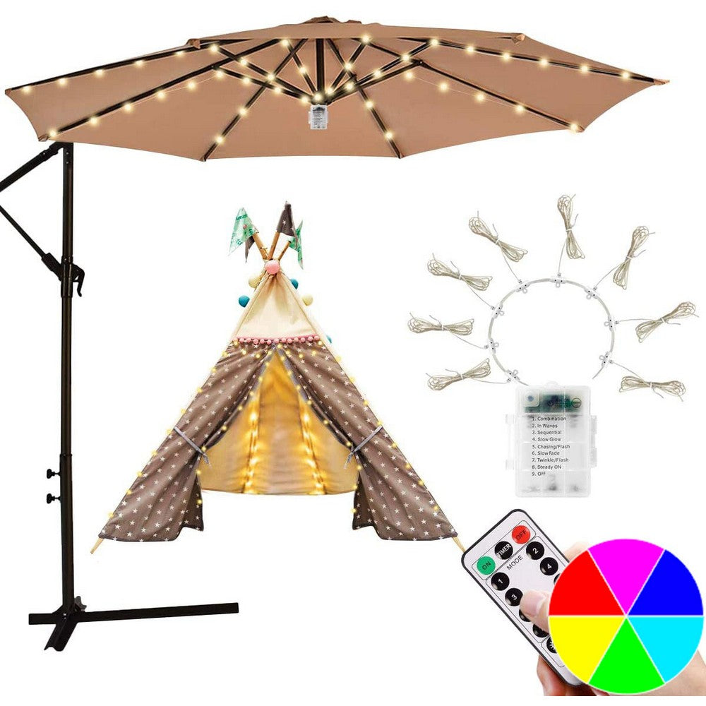 104LED 8 Modes Outdoor Battery Operated Remote Control String Lights for Patio Umbrella