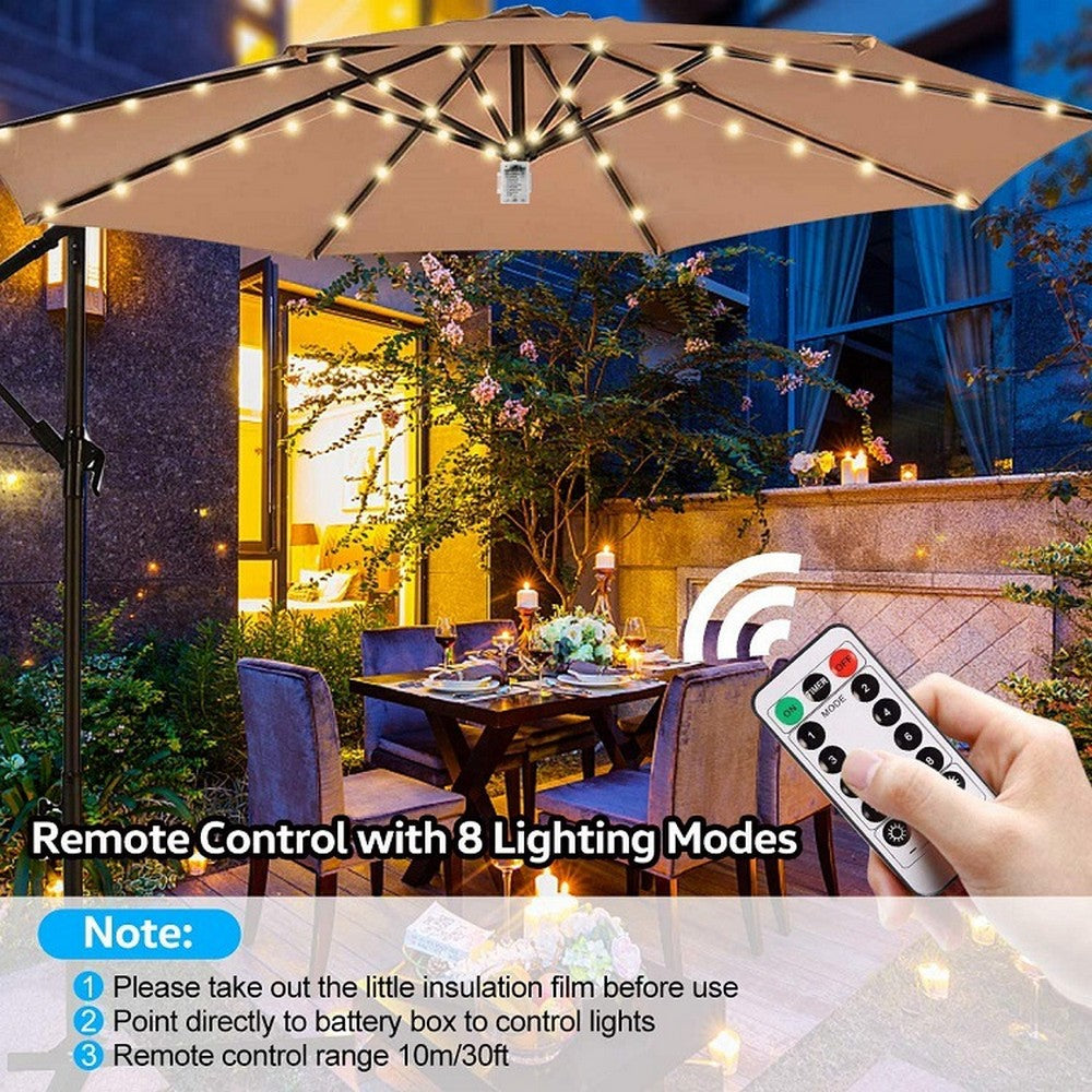 104LED 8 Modes Outdoor Battery Operated Remote Control String Lights for Patio Umbrella