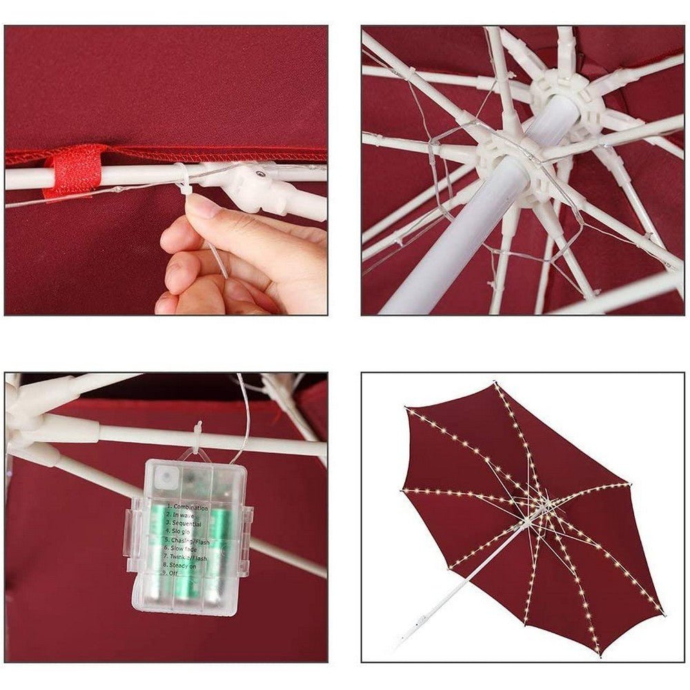 104LED 8 Modes Outdoor Battery Operated Remote Control String Lights for Patio Umbrella