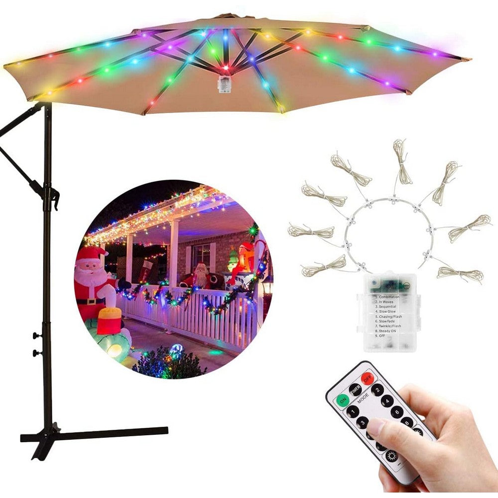 104LED 8 Modes Outdoor Battery Operated Remote Control String Lights for Patio Umbrella