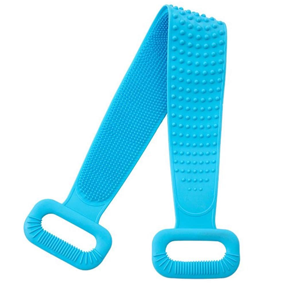 2 X Exfoliating Lengthen Silicone Bath Brush Dual Sides Back Scrubber Spa Rubbing Tool Shower Foam Bubbler