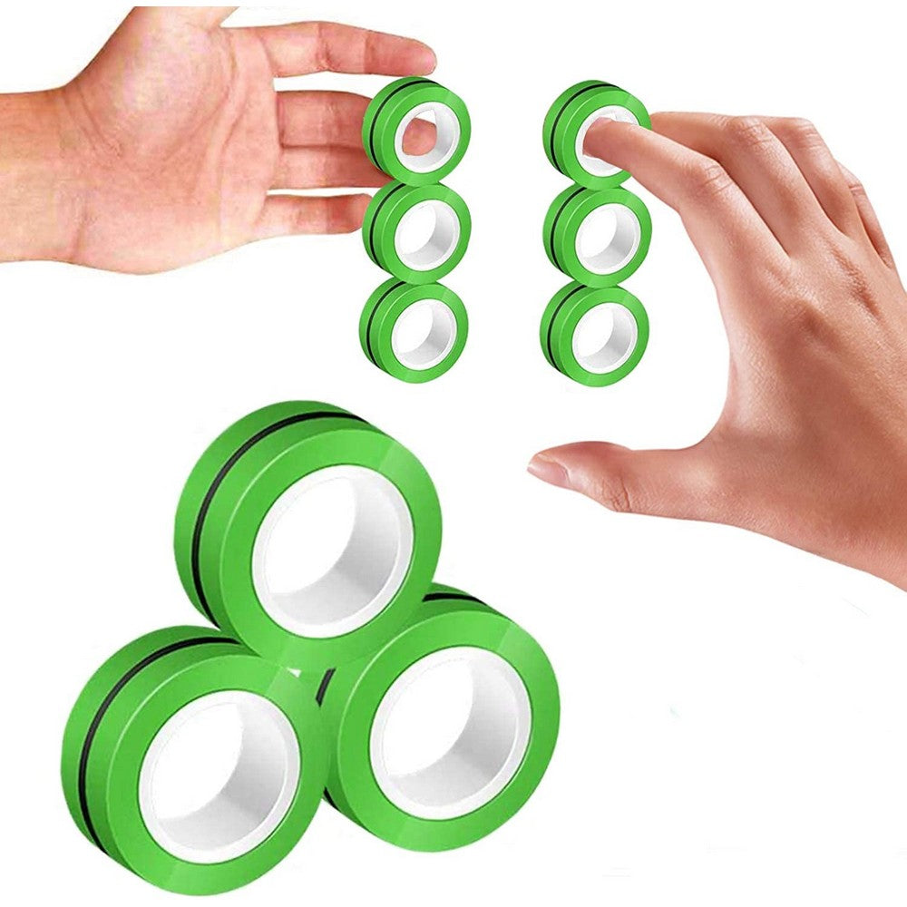 12PCS Magnetic Rings Finger Game Toy Unzip Toy for Adults Blue Yellow Green Orange