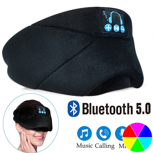 USB Rechargeable Bluetooth 5.0 Fully Shaded Sleeping Eye Mask Hands Free Wireless Call Microphone Music Headset Style 1