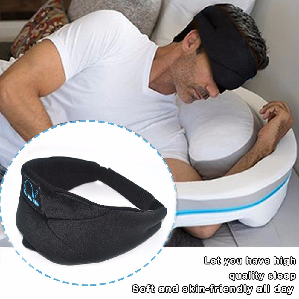 USB Rechargeable Bluetooth 5.0 Fully Shaded Sleeping Eye Mask Hands Free Wireless Call Microphone Music Headset Style 1