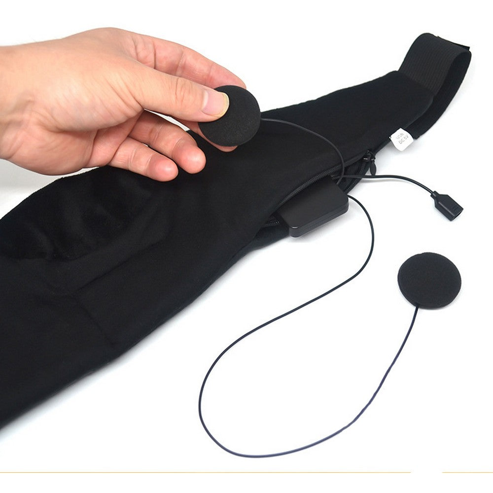 USB Rechargeable Bluetooth 5.0 Fully Shaded Sleeping Eye Mask Hands Free Wireless Call Microphone Music Headset Style 1