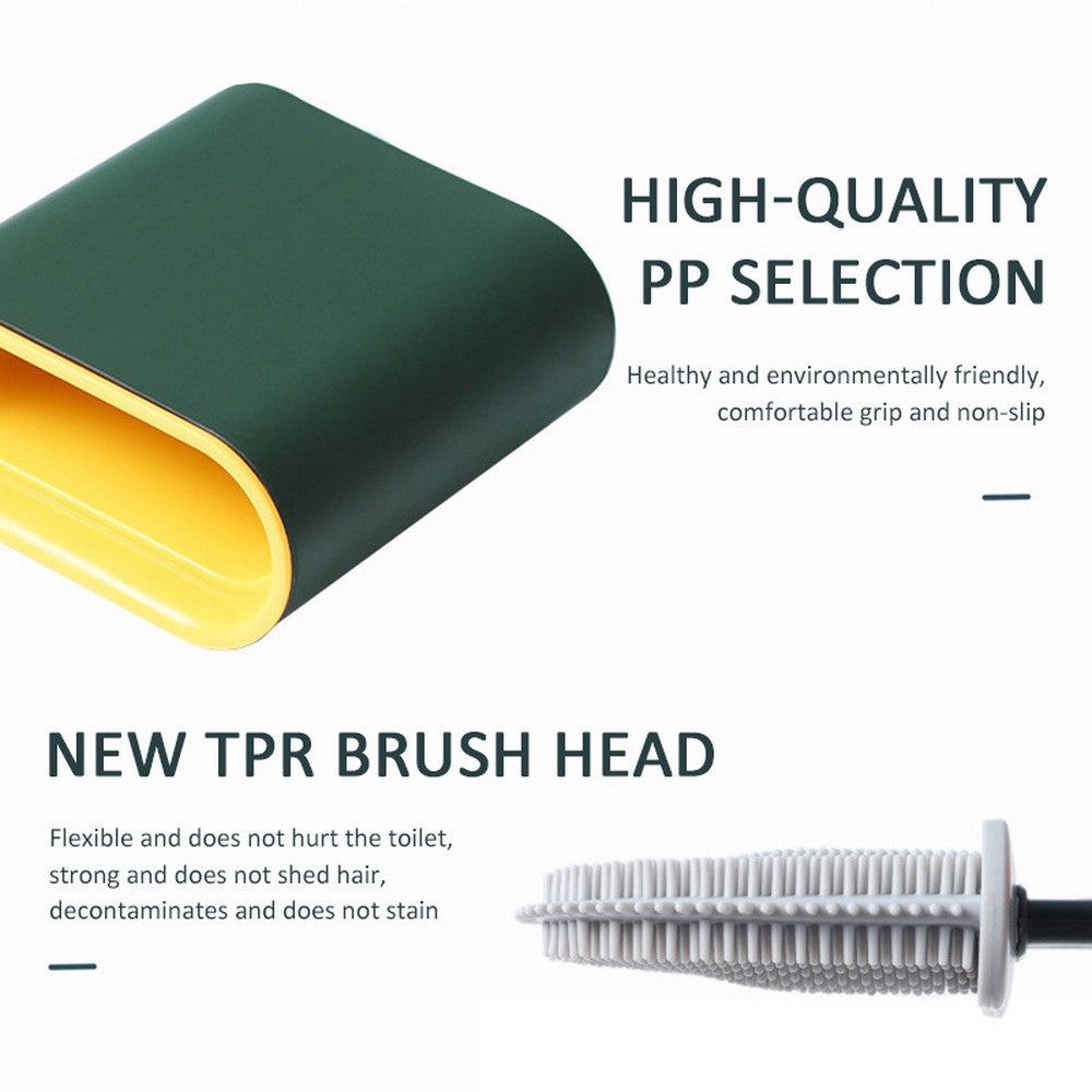 2 X Silicone Toilet Cleaning Brush with Holder