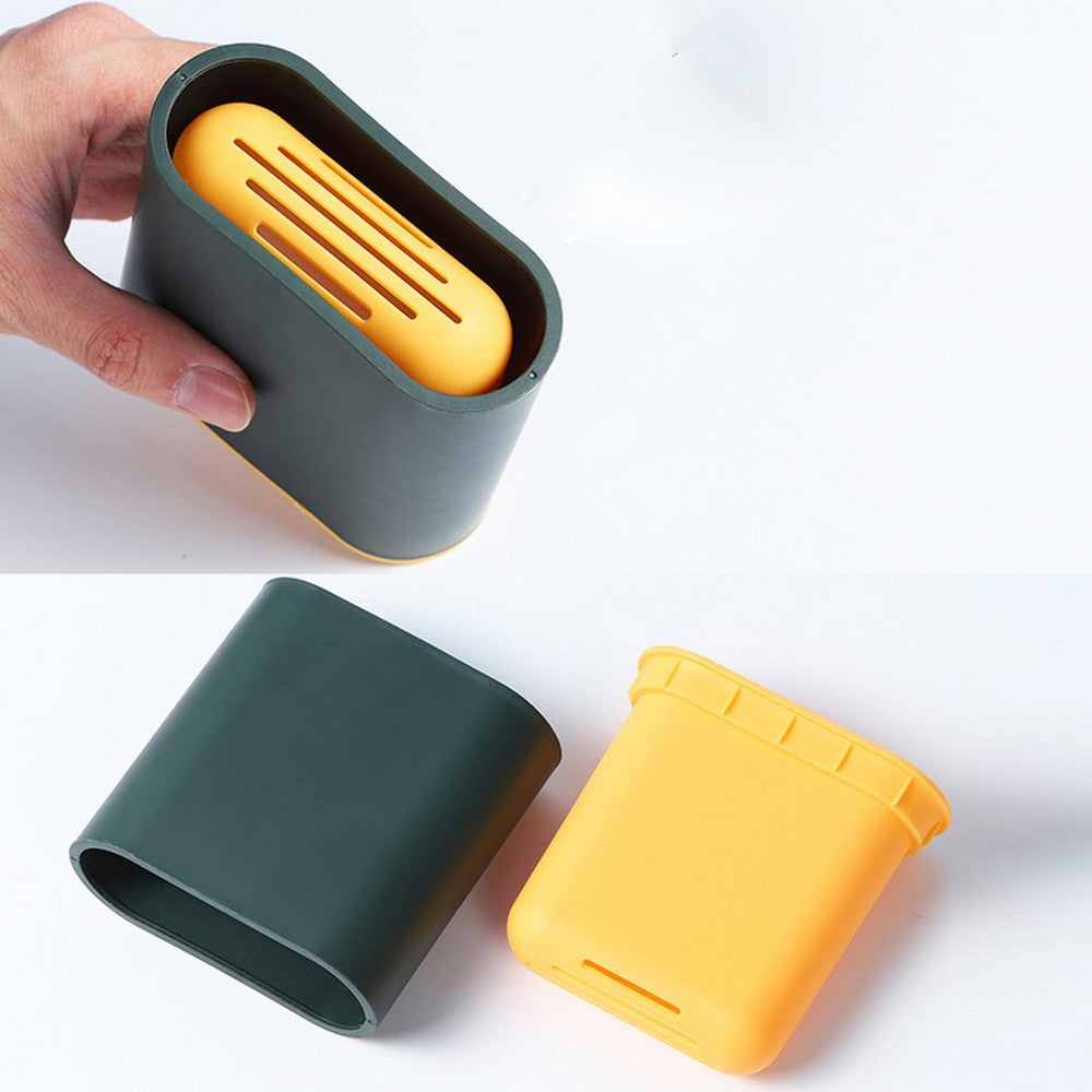 2 X Silicone Toilet Cleaning Brush with Holder