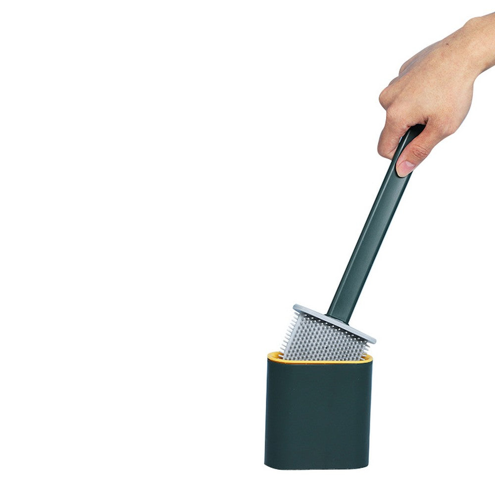 2 X Silicone Toilet Cleaning Brush with Holder