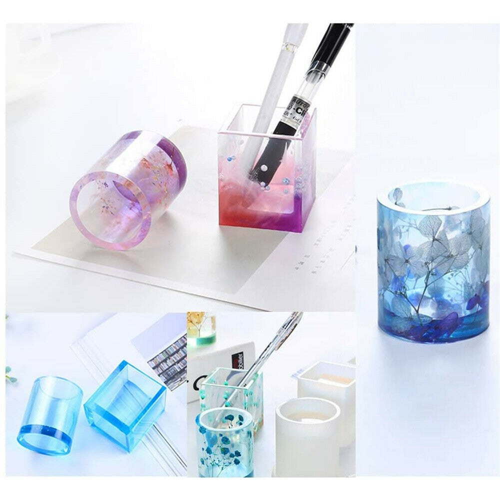 4 X DIY Resin Crafts Pen Holder Mould Silicone Mold