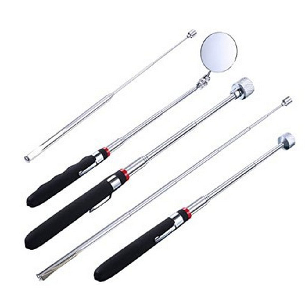 5 Pieces Magnetic Telescoping Pick up Tools Kit Car Inspection Mirror